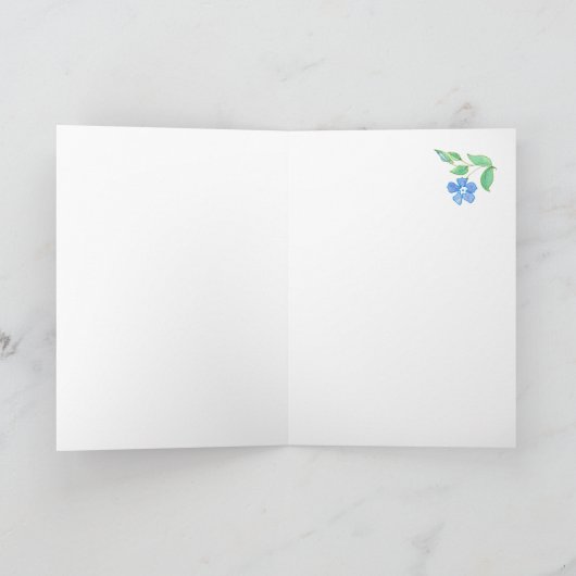 ノルウェーのペリウィンクルフェイクレース水玉模様誕生日 カード (内部)