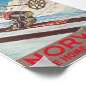 ノルウェーのホームオブスキーヴィンテージスキーポスター ポスター (角)