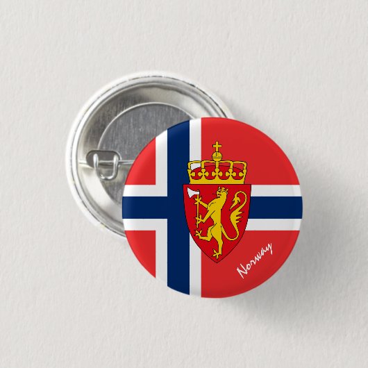 ノルウェーのボタン，愛国的なノルウェー国旗のファッション 缶バッジ (正面&裏面)