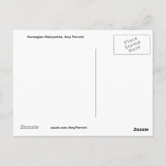 ノルウェーのマトリョーシカ葉書 ポストカード (裏面)