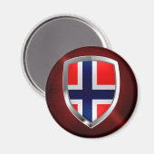 ノルウェーのメタリックエンブレム マグネット (正面/裏面)