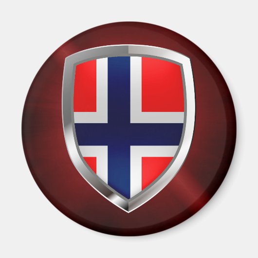 ノルウェーのメタリックエンブレム マグネット (正面)