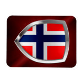 ノルウェーのメタリックエンブレム マグネット (横)