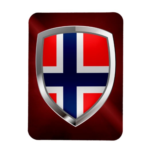 ノルウェーのメタリックエンブレム マグネット (縦)