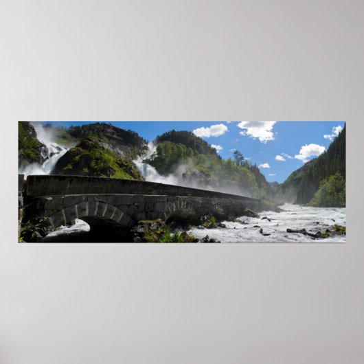 ノルウェーのラテフォッセン滝のポスター ポスター (正面)