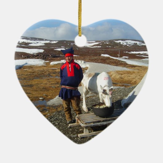 ノルウェーのラプランドのSamiの解決 セラミックオーナメント (裏面)