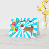 ノルウェーのランデフンオンホワイトスターバスト誕生日 カード (黄色い花)