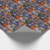 ノルウェーのランデフントトリックまたはトリートハロウィーン ラッピングペーパー (角)