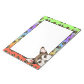 ノルウェーのランデフンドカラフル犬の足のパターン ノートパッド (アングル)