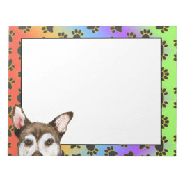 ノルウェーのランデフンドカラフル犬の足のパターン ノートパッド