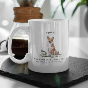ノルウェーのランデフンド水色の犬   モノグラム コーヒーマグカップ