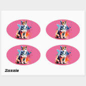 ノルウェーのランデフンド犬 楕円形シール (シート)