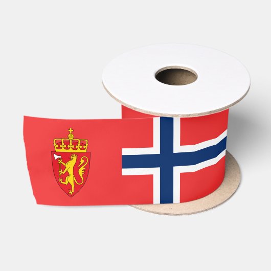 ノルウェーのリボン、エンブレム、愛国的、ノルウェーの旗 サテンリボン (リール)