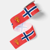 ノルウェーのリボン、エンブレム、愛国的、ノルウェーの旗 サテンリボン (裏面)