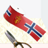 ノルウェーのリボン、エンブレム、愛国的、ノルウェーの旗 サテンリボン