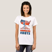 ノルウェーのルーツUSA国旗の伝統Tシャツ Tシャツ (正面フル)