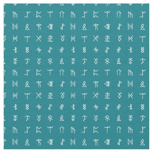 ノルウェーのルーン文字シンボル柄生地 ファブリック (クローズアップ)