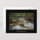 ノルウェーのロッキーフォレストクリーク黒葉書 ポストカード (正面/裏面)