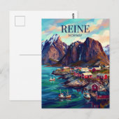 ノルウェーのロフォーテン諸島のレイネ ポストカード (正面/裏面)