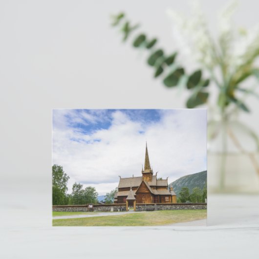 ノルウェーのロムにあるステーブ教会のはがき ポストカード (スタンド正面)