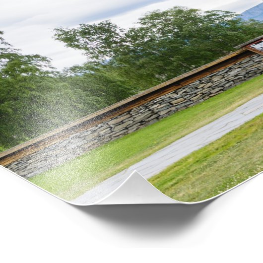 ノルウェーのロムにあるステーブ教会の写真プリント フォトプリント (角)