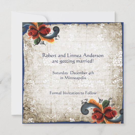 ノルウェーのローズマリングカスタム 保存日 セーブザデート (裏面)