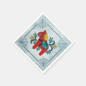 ノルウェーのローズマリング付きスウェーデンダラホース スタンダードカクテルナプキン (角)
