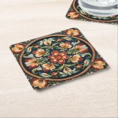ノルウェーのローゼマリン装飾民俗芸術 スクエアペーパーコースター (アングル)