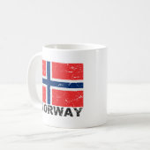 ノルウェーのヴィンテージの旗 コーヒーマグカップ (正面左)