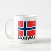 ノルウェーのヴィンテージの旗 コーヒーマグカップ (左)