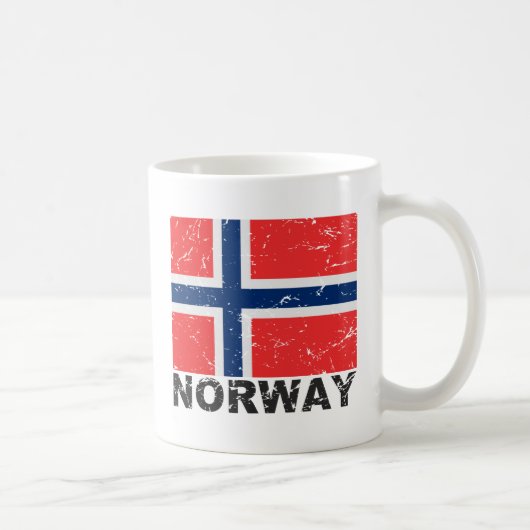 ノルウェーのヴィンテージの旗 コーヒーマグカップ (右)