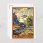 ノルウェーのヴィンテージ旅行ポスター ポストカード (正面/裏面)