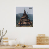 ノルウェーの中世ステーブ教会ポスター ポスター (キッチン)