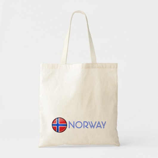 ノルウェーの光沢のある円形の旗 トートバッグ (正面)