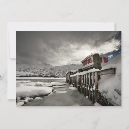 ノルウェーの冬のフォトカード (正面)