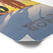 ノルウェーの冬のヴィンテージスキー旅行ポスター ポスター (角)