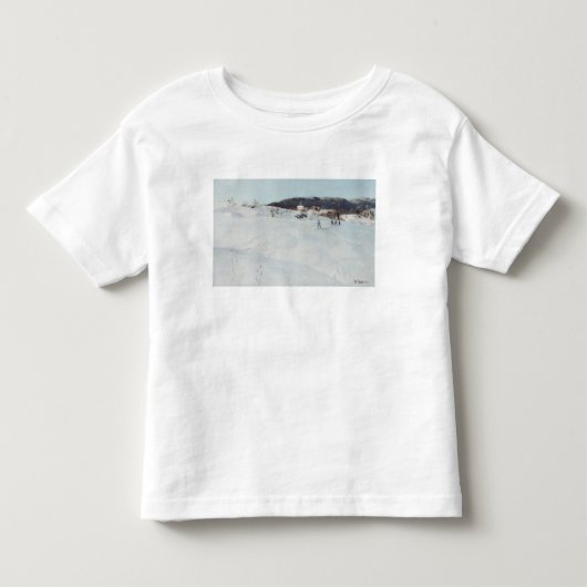 ノルウェーの冬の日、1886年 トドラーTシャツ (正面)