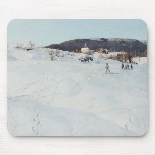 ノルウェーの冬の日、1886年 マウスパッド (正面)