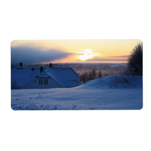 ノルウェーの冬の雪 ラベル (正面)