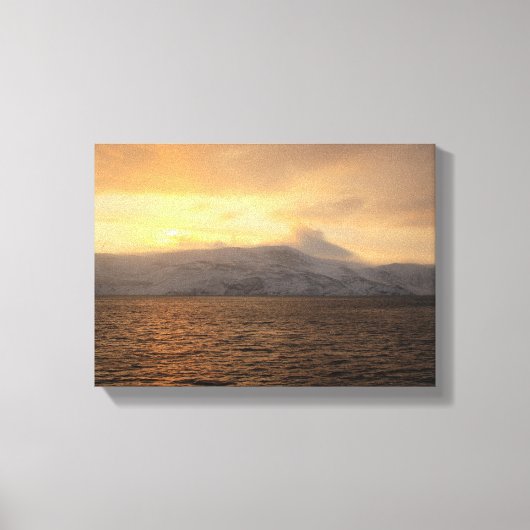 ノルウェーの冬海岸 キャンバスプリント (正面)