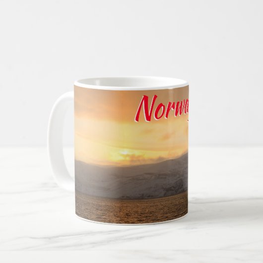 ノルウェーの冬海岸 コーヒーマグカップ (正面左)