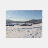 ノルウェーの冬 フリースブランケット (正面(横))
