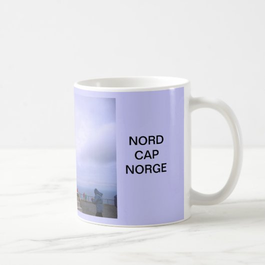 ノルウェーの北岬、地球の記号 コーヒーマグカップ (右)