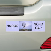 ノルウェーの北岬、地球の記号 バンパーステッカー (車上)