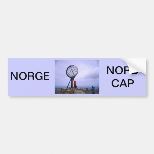 ノルウェーの北岬、地球の記号 バンパーステッカー (正面)