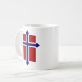 ノルウェーの十字または旗のマグ コーヒーマグカップ (正面左)