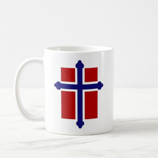 ノルウェーの十字または旗のマグ コーヒーマグカップ (左)