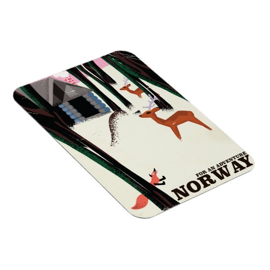 ノルウェーの古代旅行ポスターの風景 マグネット (右側)