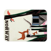 ノルウェーの古代旅行ポスターの風景 マグネット (横)