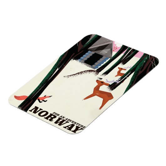 ノルウェーの古代旅行ポスターの風景 マグネット (左側)